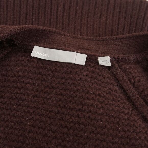 Vince Vee Brown Red Wool Cashmere Blend Cardigan Womens Sz XS Damage - Picture 7 of 11